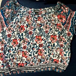 Floral off shoulder crop top